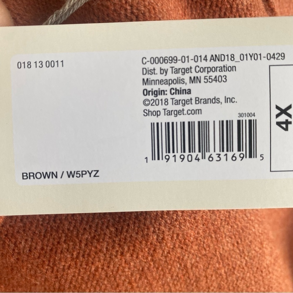 Women’s Open Front Knit Cardigan Front Pockets A New Day Brown Size 4X - Picture 10 of 10
